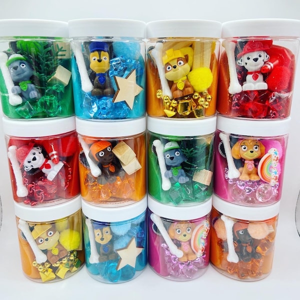 Paw Patrol Playdough Jar|Party Favor| Playdough party favor| playdoh jar|Kids gift|Goodie bags|Birthday Gift|Playdough sensory kit