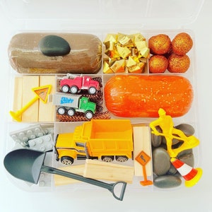 Playdough Kit, Construction and Truck Play Dough, Sensory Play, Pretend  Play, Playdoh Tools, Craft Kit, Busy Box for Kids, Boys Gift 