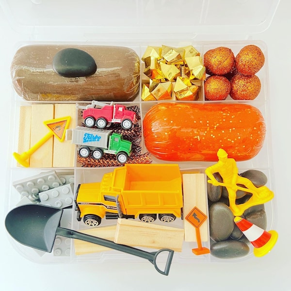 Construction Playdough kit | Playdough kit| Busy box| Play doh kit|Birthday Party favor| sensory kit|kids gift| birthday gift for boys