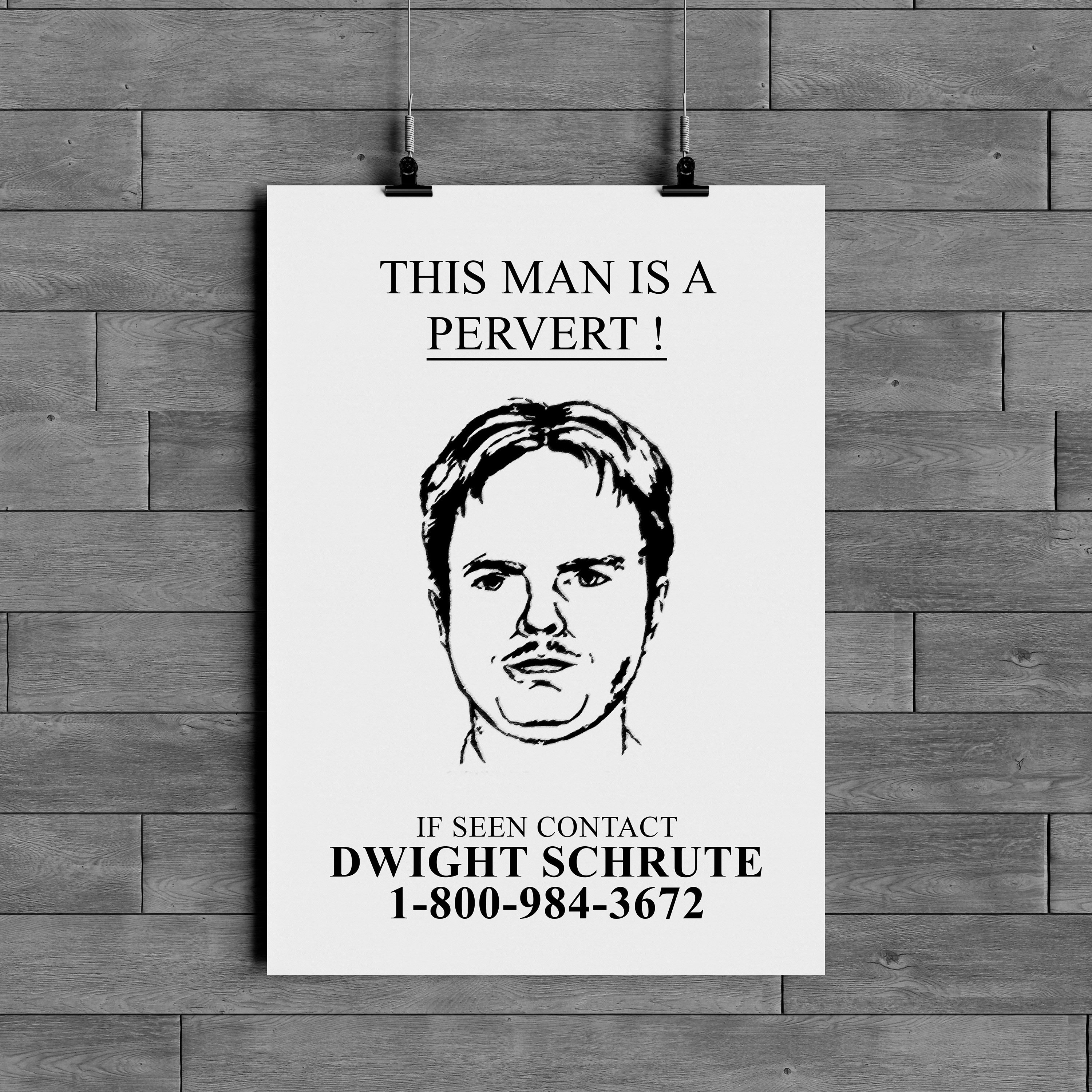 The Office US // This Man is a PERVERT, If Seen Contact Dwight Schrute ...