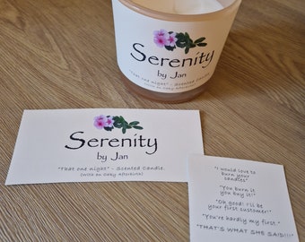 Serenity By Jan // LABEL - The Office (US) Candle (Vinyl Label only)