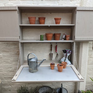 Potting Bench DIY Woodworking plans, instant PDF download, wall hung, garden storage, compact, small gardens, full instructions included