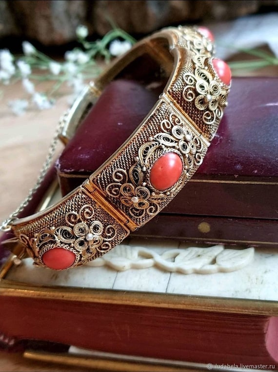 Vintage RARE China EXPORT . Bracelet Silver Gold Plated With