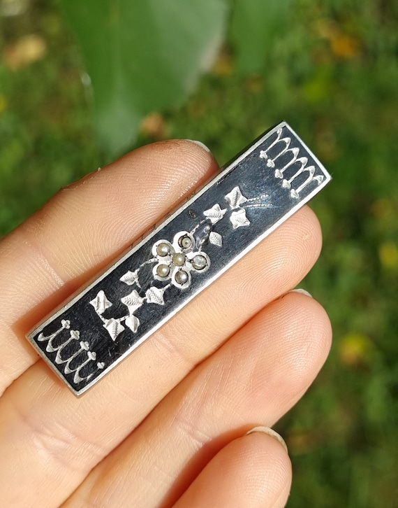Antique Victorian Austro-Hungarian silver pin bro… - image 5