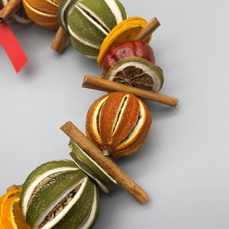 Dried Fruit Wreath Christmas Dried Fruit Decoration Rustic Etsy UK