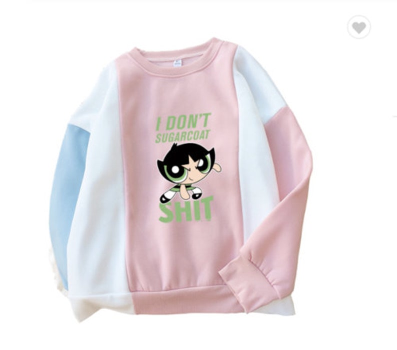 POWERPUFF GIRLS Y2K Buttercup Slogan Pink Pastel EGirl Etsy