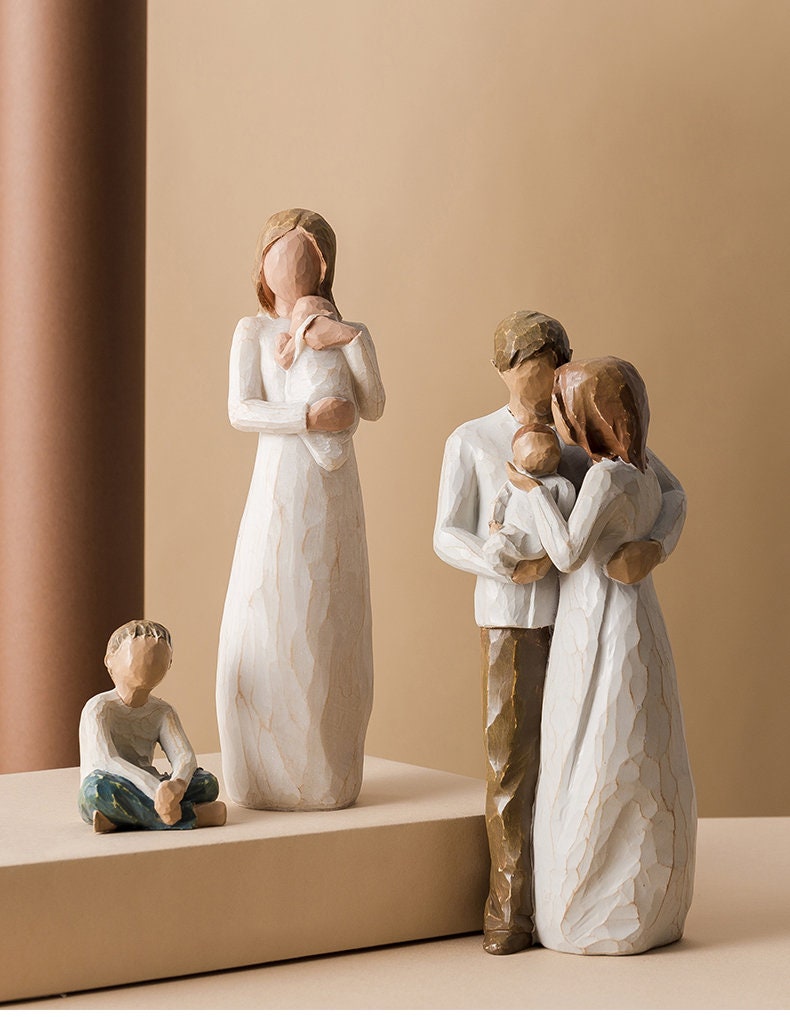 Nordic Style Love Family Figurines Resin Miniacture Mum Dad Etsy