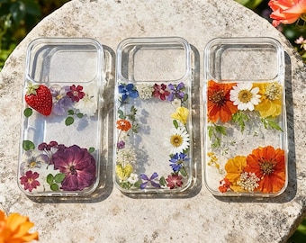 Real Pressed Flower Phone Case: Clean Floral Design for iPhone, Samsung, Pixel Case