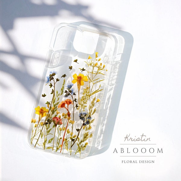 Pressed flower phone case for iPhone 15 14 13 12 11 pro max X XR 8 SE case, Samsung Galaxy S22 S23 S24 Ultra, Google Pixel 6 7 8 pro case