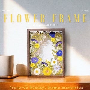 Pressed flower frame, pressed flower botanical art, dried flower bouquet, Flower Preservation, pressed plant frame, mothers day gift for her