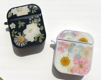 Pressade blommor Airpods 2 3 pro 2 fodral, Julklapp, Present till henne