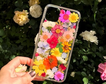 Pressed Flower iPhone 17 16 15 14 13 12 11 pro max 7 8 plus X XS XR case, Samsung A32 A52 S22 fe S23 case, Google pixel 5 6 7 8 9 pro case