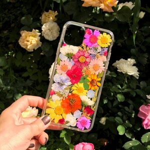 Pressed Flower iPhone 15 14 13 12 11 pro max 7 8 plus X XS XR case for Samsung A32 A52 S20 S21 S22 fe S23 case, Google pixel 5 6 7 pro case image 1