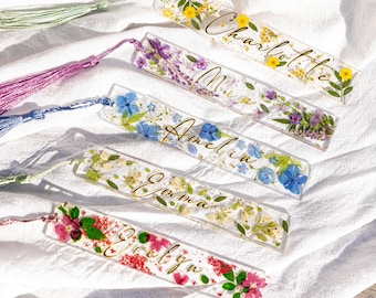 Custom Name Real Pressed Flower Bookmark Handmade Floral Bookmark Book Lover Gift Birthday Keepsake