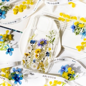 Echte gepresste Blume Handytasche für iPhone 15 14 13 12 11 pro max X case, Samsung Galaxy S21 22 23 Ultral case, Google Pixel 6 7 8 Pro case