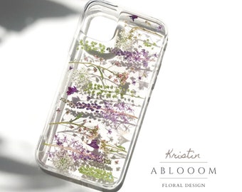 Pressed Flower Phone Case for iPhone 16 15 14 13 12 11 pro max 7 8 X case, Samsung A52 S10 S20 s22 fe case, Google Pixel 5 6 7 pro case