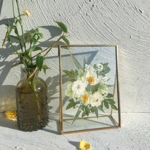 Pressed flower frame pressed flowers pressed art flower gift botanical art collage Christmas gift gift for her gift for mom