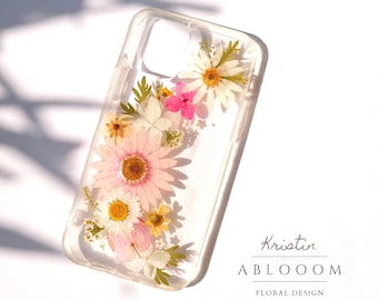 Pressed flower phone case for iPhone 8 X XR 11 12 13 14 15 16 pro max case, Samsung S21 S22 S23 S24 FE case, Google Pixel 6 7 8 9 pro case