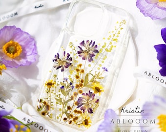 Funda de teléfono de flores prensadas reales para iPhone 15 14 13 12 11 pro max X 8 se funda, funda Samsung Galaxy S21 S22 S23, funda Google Pixel 6 7 8 pro