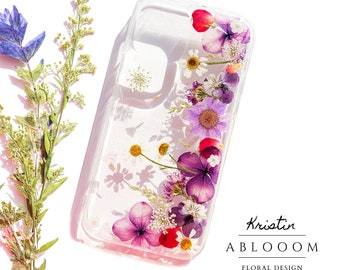 Pressed Flower Phone Case for iPhone 15 14 13 12 11 pro max 7 8 X XR case, Samsung Galaxy A53 A32 S22 S23 case, Google Pixel 6 7 8 pro case