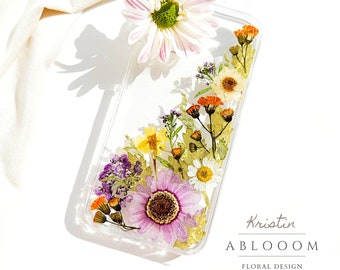 Handmade pressed flower phone case for iphone 15 14 13 12 11 pro max se xr case, Samsung galaxy s23 s22 ultra case, Goolge Pixel 6 7 8 Pro