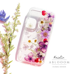 Pressed Flower Phone Case for iPhone 15 14 13 12 11 pro max 7 8 X XR case, Samsung Galaxy A53 A32 S22 S23 case, Google Pixel 6 7 8 pro case