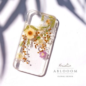 Handmade Pressed Flower Phone Case for iPhone 8 X 11 12 13 14 15 pro max, Samsung s21 S22 S24 fe case, Google Pixel 5 6 7 8 9 pro case