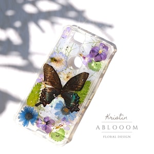Gepresste Blume Schmetterling iPhone 7 8 X 11 12 13 14 15 pro max Handyhülle für Samsung Galaxy s20 S21 S22 S23, Google Pixel 5 6 7 pro Hülle