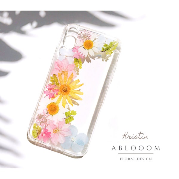 Real pressed flower phone case for iPhone 7 8 X Xs 11 12 13 14 pro max case, Samsung Galaxy s20 s21 S23 fe case, Google Pixel 5 6 7 pro case