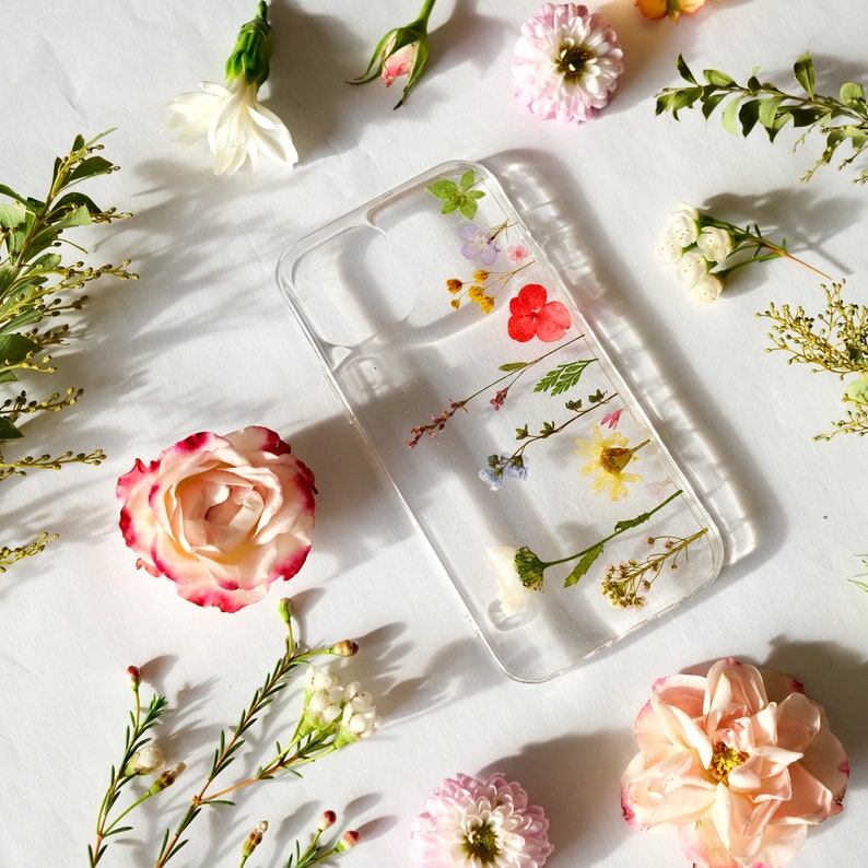 Pressed Flower Phone Case Handmade Iphone 7 8 X Xr 11 12 13 Etsy