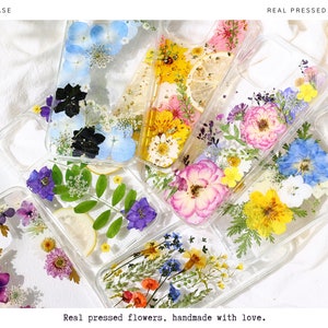Real Pressed Flower Phone Case for iPhone 15 14 13 12 11 Pro Max X XR 8 SE case, Samsung Galaxy S23 Ultra case, Google Pixel 8 Pro case