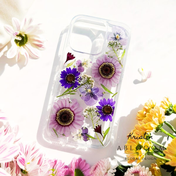 Real pressed flower phone case for iPhone 15 14 13 12 11 pro max se xr case, Samsung Galaxy s23 ultra A32 case, Goolge Pixel 6 7 8 Pro case