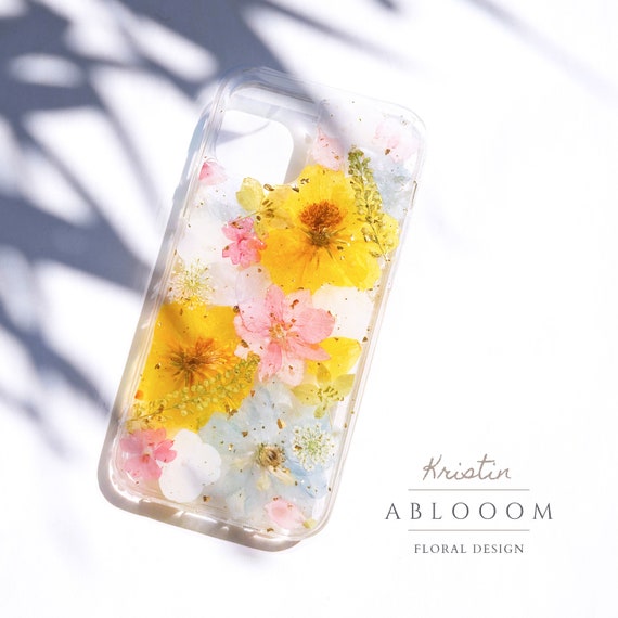 Pressed real Flower Phone Case for iPhone 7 8 X XR 11 12 13 14 15 pro max case, Samsung Galaxy A32 A72 S23 case, Google pixel 5 6 7 pro case