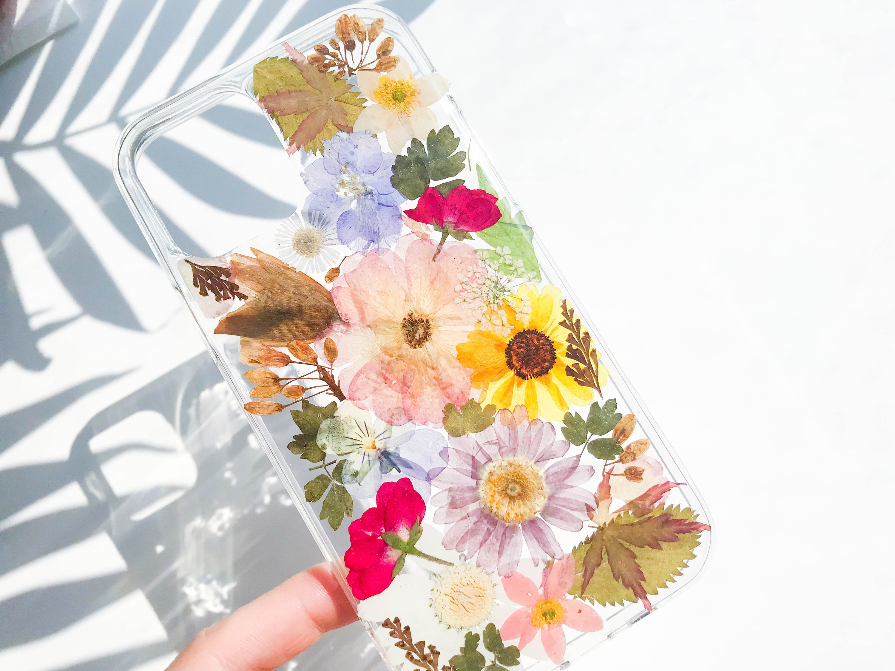 Pressed Flower Phone Case Floral Phone Case colorful flower Etsy