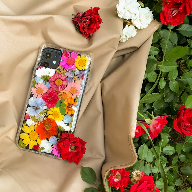 Pressed Flower iPhone 15 14 13 12 11 pro max 7 8 plus X XS XR case for Samsung A32 A52 S20 S21 S22 fe S23 case, Google pixel 5 6 7 pro case image 2