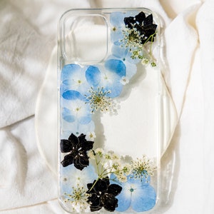 Real Pressed Flower Phone Case for iPhone 15 14 13 12 11 Pro Max X XR 8 SE case, Samsung Galaxy S23 S24 Ultra case, Google Pixel 8 Pro case Style H