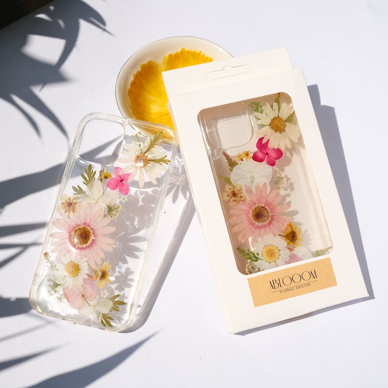 Pressed flower phone case for iPhone 8 X XR 11 12 13 14 15 pro max case, Samsung Galaxy S21 S22 S23 S24 FE case, Google Pixel 6 7 8 pro case image 6