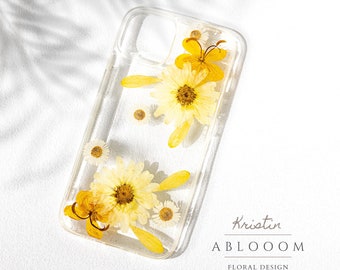 Funda de teléfono Pressed Flower para iphone 14 13 12 11 pro max X 8 funda, Samsung Galaxy S20 S21 fe S22+ S23 Ultra funda, Google Pixel 6 7 pro Funda