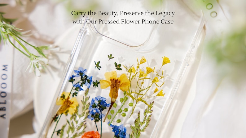 Funda de teléfono de flores prensadas para iPhone 15 14 13 12 11 pro max X XR 8 SE funda, Samsung Galaxy S22 S23 S24 Ultra, Google Pixel 6 7 8 pro funda imagen 9