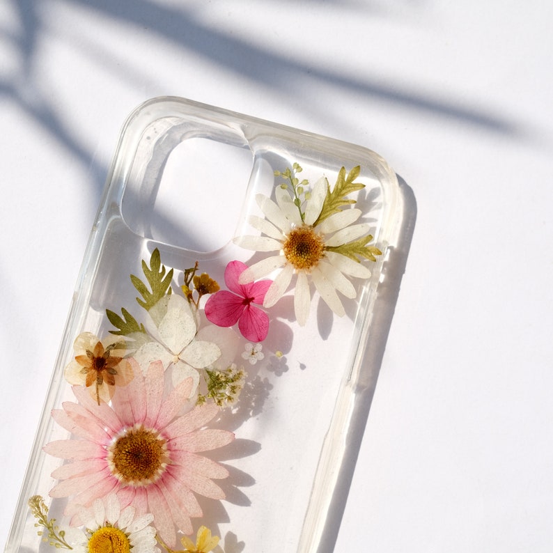 Pressed flower phone case for iPhone 8 X XR 11 12 13 14 15 pro max case, Samsung Galaxy S21 S22 S23 S24 FE case, Google Pixel 6 7 8 pro case image 5