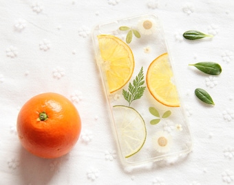 Pressed flower lemon for iPhone X 11 12 13 14 15 16 17 pro max case , Samsung s21 S22 S23 S24 Ultra case, Google pixel 5 6 7 8 pro case