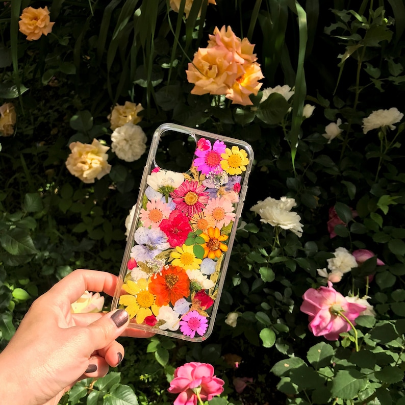 Pressed Flower iPhone 15 14 13 12 11 pro max 7 8 plus X XS XR case for Samsung A32 A52 S20 S21 S22 fe S23 case, Google pixel 5 6 7 pro case image 1