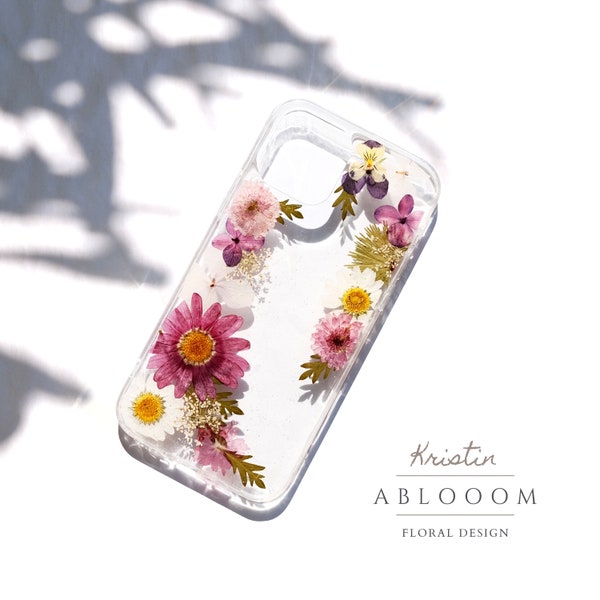 Real pressed flower phone case for iPhone SE x xr 11 12 13 14 15 pro max case, Samsung Galaxy S22 S23 fe case, Google Pixel 5 6 7 8 pro case