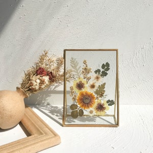Pressed flower frame pressed flowers art flower gift botanical art collage mother's day gift gift for her gift for mom Christmas gift