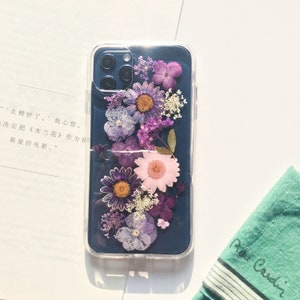 Funda de teléfono de flores reales prensadas para iPhone 15 14 13 12 11 pro max X SE 8 funda, Samsung galaxy A53 S22 S23 S24 fe, Google Pixel 6 7 8 Pro Case imagen 7