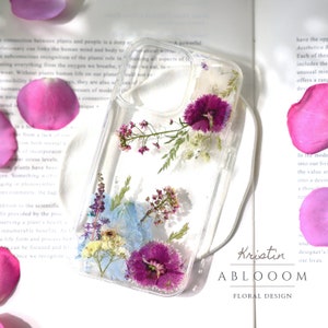 Real Pressed flower phone case for iPhone 14 13 12 11 pro max 8 SE case, Samsung Galaxy A52 S22 S23 Ultra case, Google Pixel 5 6 7 pro case