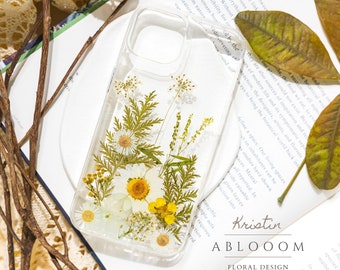 Pressed Wildflower Phone Case, Clear Floral Design