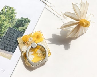 Handmade Pressed Flower Phone Ring Holder Stand Selfie Finger Ring Holder Ring Finger Grip Bracket