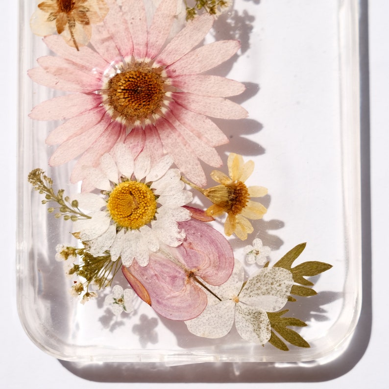 Pressed flower phone case for iPhone 8 X XR 11 12 13 14 15 pro max case, Samsung Galaxy S21 S22 S23 S24 FE case, Google Pixel 6 7 8 pro case image 8