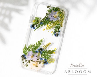 Pressed Flower phone case for iPhone 15 14 13 12 11 Pro max X XR 8 case, Samsung Galaxy S21 S22 S23 Ultra case, Google Pixel 6 7 8 pro case